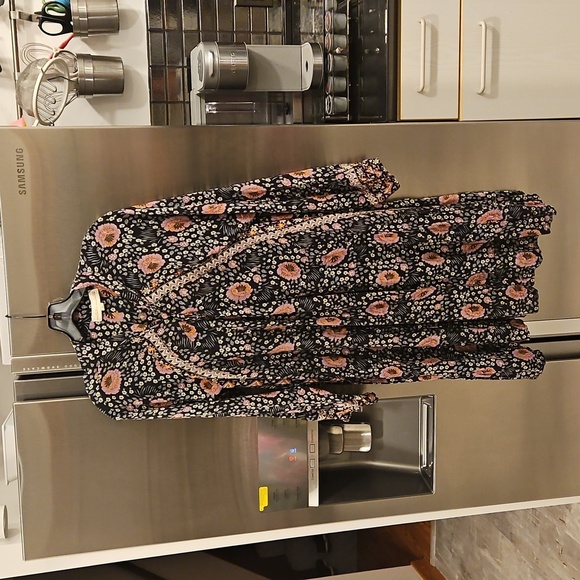 💕NATALIE MARTIN💕 Fiore Short Dress ~ Vintage Flowers Black Purple Medium - Picture 5 of 12